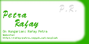 petra rafay business card